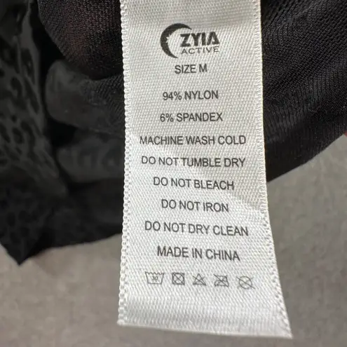 Zyia Active XL Black Leopard Burnout Mesh Tank Top Sheer Sleeveless Shirt