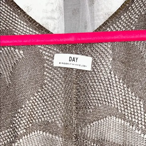 Day Size M Gold Metallic Coverup with Drawstring Waistline Size M