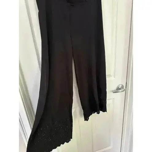 Betabrand Black Dress Pant Yoga Capri
Medium Petite meshed and scalloped calf