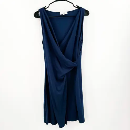 Michael Stars Abby Dress Size Large NEW Faux Wrap NWOT Navy Ultra Rib Classic