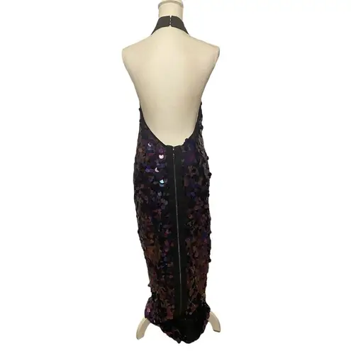 Bronx and Banco Chantal Noir Gown Dress In Black Multi Women's 8 Sequin