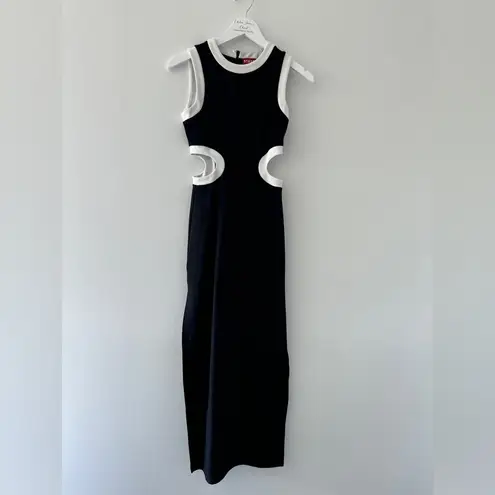 STAUD Dolce Midi Dress in Black XS