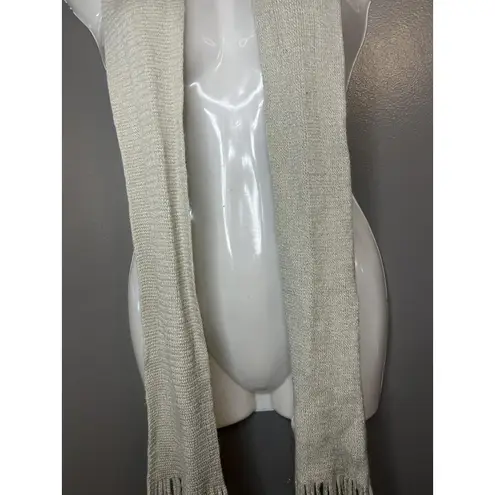 Greenbrier International Scarf Womens One Size Gray Knit Fringe Acrylic Winter