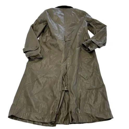 Marissa Webb Coat Womens 0 Green Faux Leather Trench Jacket