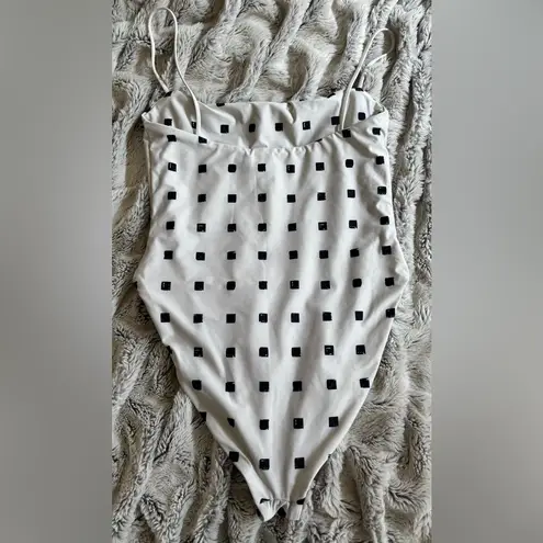 Stone Fox Swim Shanti One Piece in Off White/Black, Size Large