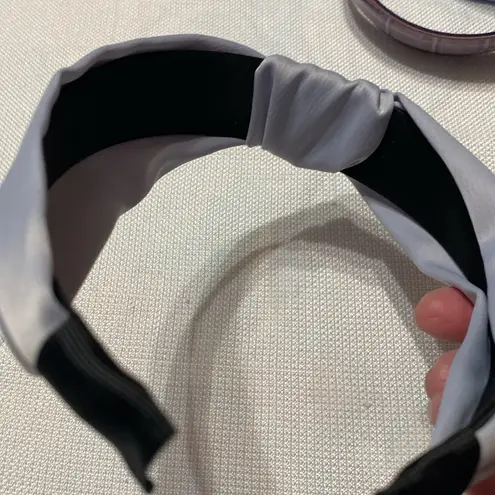 Set of Three Stylish Headbands in Blue, Purple, and Lavender and a kit.sch clip Purple