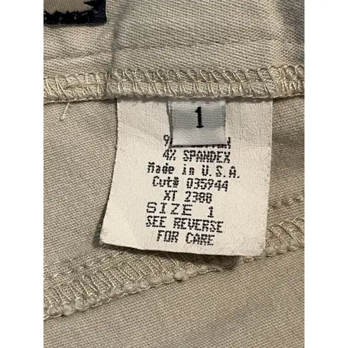 Paris Blues Shorts Womens Juniors Size 1 Beige Denim Rolled Cuff Stretch Vintage