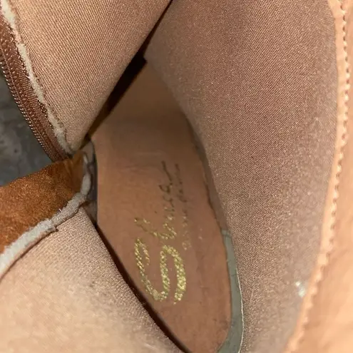 sbicca Vintage Collection Brown Suede Leather Fringed Ankle Boots Womens Size 7