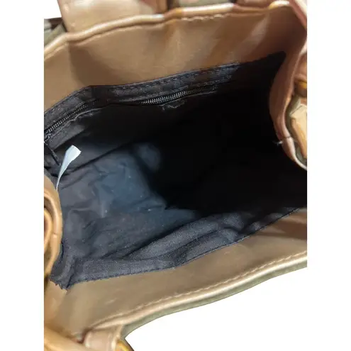 Vtg Claude Van Pelle Green Tan Suede Leather Purse Shoulder Crossbody Bag NWT