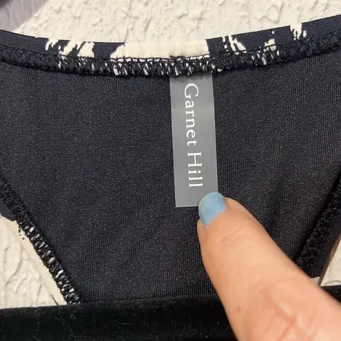 Garnet Hill Black and Cream Tankini Top only size 14