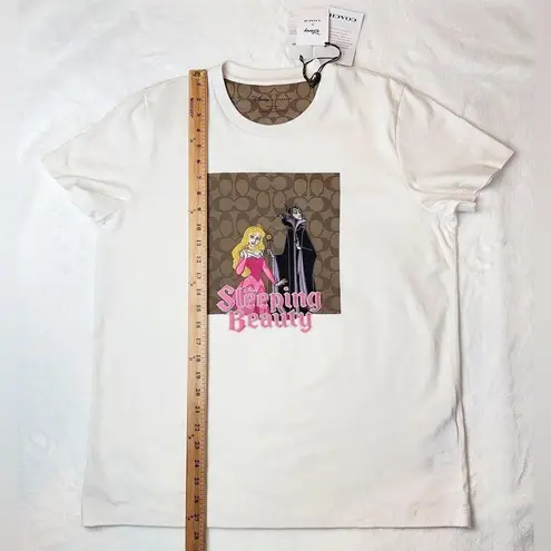 Coach NWT Disney X  Signature Sleeping Beauty T Shirt off white size L