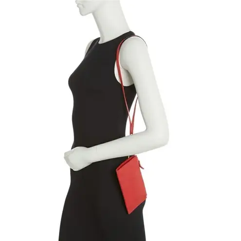 HOBO Tour Leather Zip Pouch Bag, Wristlet, with Lanyard, Red/Gold, NWT Red