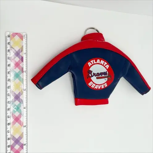 Vintage 90s Atlanta Braves MLB Baseball Jacket Keyring Key Chain Blue Red