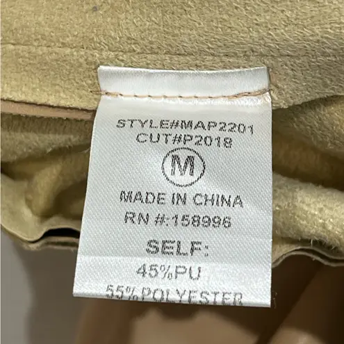 Aaron & Amber Faux leather vegan drawstring shorts brown Tan Size M