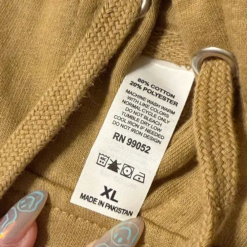 Brown Skeleton Graphic Hoodie with Pink Print – XL