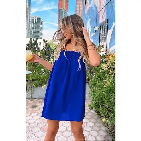 Show Me Your Mumu  Angel Mini Dress in Bright Blue M