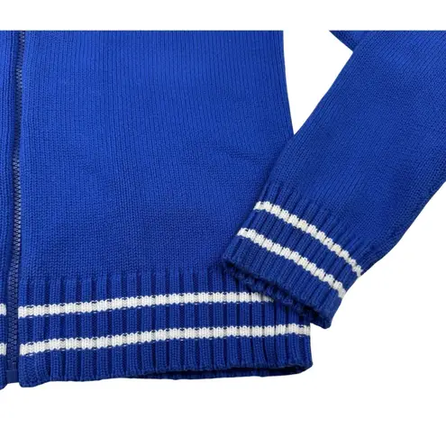 University Of Kentucky Wildcats Cardigan Sweater Blue Hooded Zip Knit Size Small