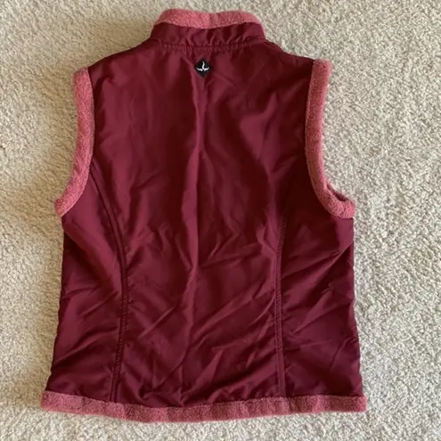 prAna Women’s Medium Burgundy Thick Fleece Lined‎ Full Zip Vest