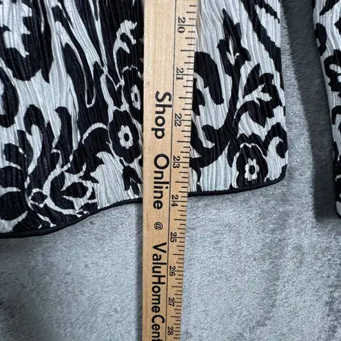 Jackie Jon Blazer Womens 12 Black White Baroque Pleated Jacket Elegant Evening