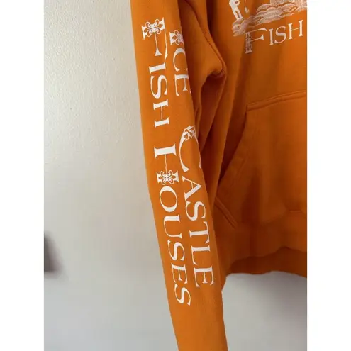 Ice Castle Fish House Orange Pullover Fleece Lined Hoodie Sweatshirt Women’s 2XL Size 2X