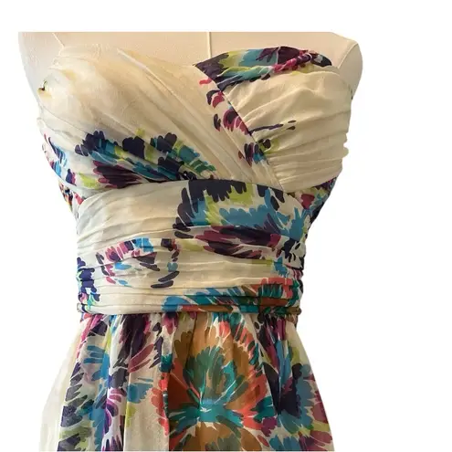 Shoshanna Women’s Multicolor Strapless Silk Dress - Size 4