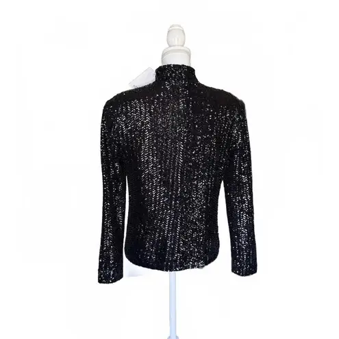 ANINE BING Josephine Black Sequin Top, Small