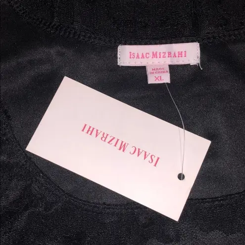 Isaac Mizrahi NWT XL Black Floral Lace Blouse