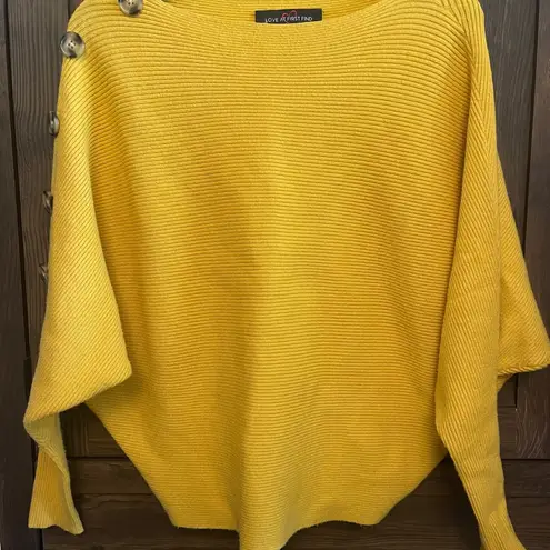 Love at First Find Mustard Sweater with Button Accents Yellow Size M - Image 1