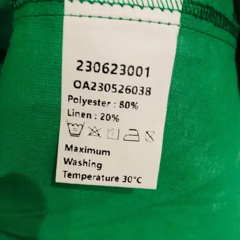 Commense Women's Oversized Linen Tied Two Piece Pants Set Green Size Small NWT - Image 13