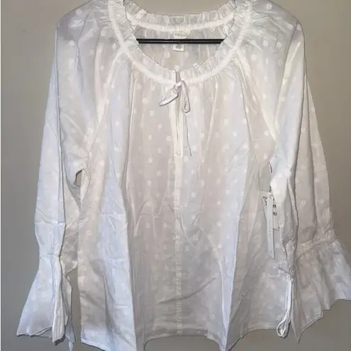 Caslon  Yoke Blouse, White, Medium