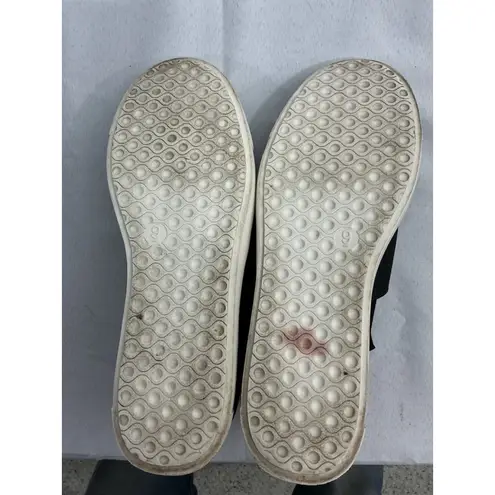 Womans Material Girl Pull On High Top Fashion Sneakers 9 Black Stretch Wedge