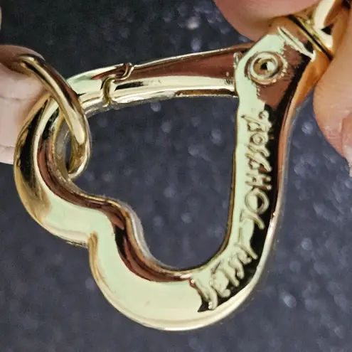 Betsey Johnson  Blush Celly Embossed Wallet Wristlet Heart Gem & Chain Strap - Image 9