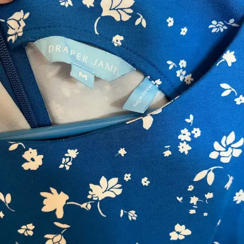 Draper James Women’s Graceland Ponte Sheath Blue White Floral Dress Size Medium