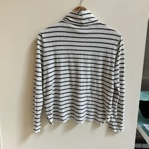 Madewell  Black Stripe Wide Long Sleeve Turtleneck Womens Size M T Shirt