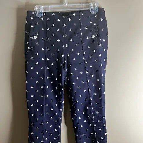 Renuar nautical flat front pant size 4 White