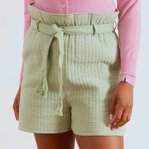 Samsoe Samsoe New Quilted Paperbag Waist Ember Shorts Vineyard Green