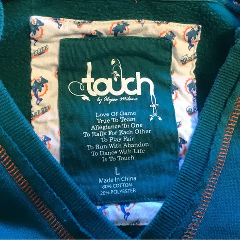 TOUCH by ALYSSA MILANO OFFICIAL MIAMI DOLPHINS HOODIE WITH KANGAROO POCKET SZ LG Blue
