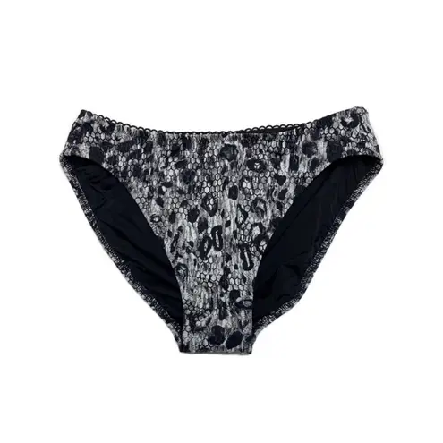 Gideon Oberson Leopard Snake Cheeky Bikini Bottom Black Size 6