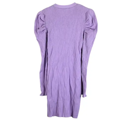 Endless Rose NWT Dress Womens M Purple Puff Sleeve V-Neck Knit Mini Old Money