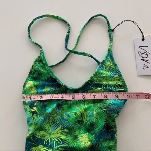 VDM Revolve Savannah Tropical Green One Piece Swimsuit Lace Up Back Bathing Suit Size XS