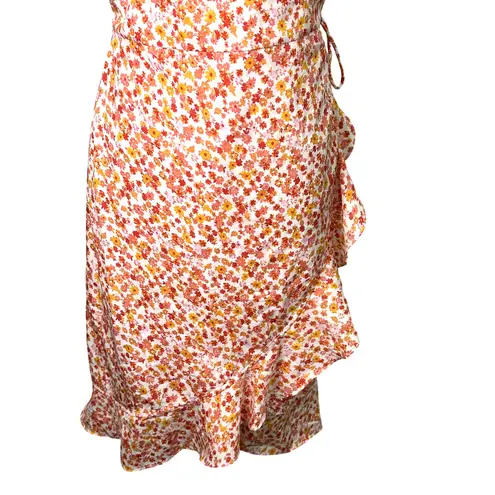VERO MODA  Mini Dress Adjustable Straps Ruffle Hem Floral Print Multicolor L NWT