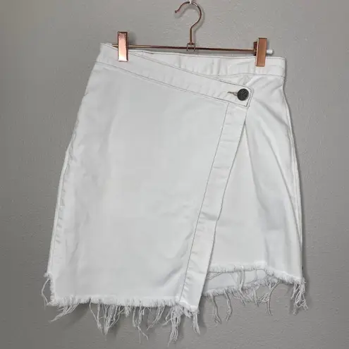 One Teaspoon  Wild Thing Skirt In White Denim Festival Wrap Mini Jean Sz 25 XS