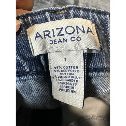 Arizona Jean Company Distressed Skinny Jeans Dark Wash Size 1