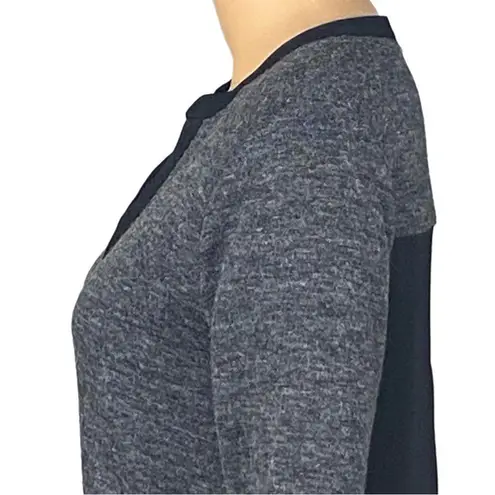 Adrienne Vittadini Grey front and Black back split V-neck hi low dress Small EUC