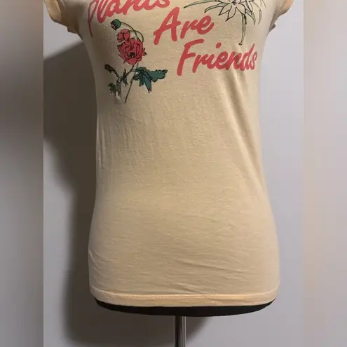EUC Girl Dangerous x Free People Yellow and Green Plants Muscle Tee size XS