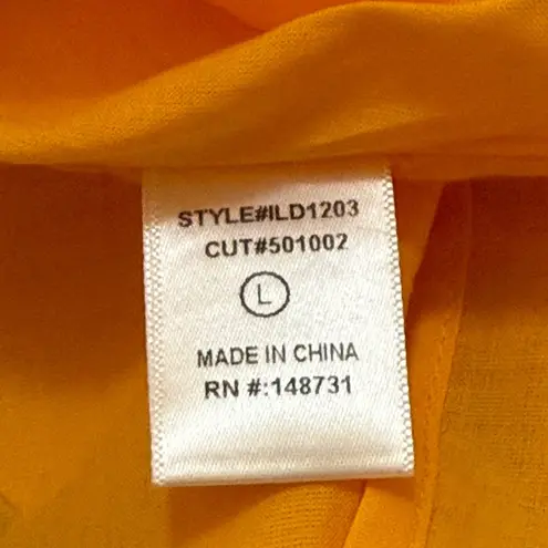 La Lavon bright orange ruffle tiered sundress women’s size large