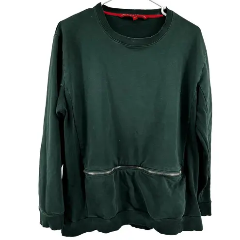 Universal Standard Equator Zip Sweatshirt Pullover Oversized Cotton Green Small