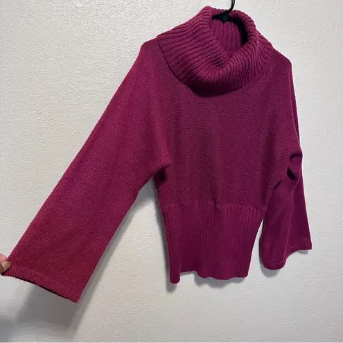 a.n.a  Women's Rusty Burgundy Cowl Neck Bell Sleeve Knit Dolman Pullover Sweater