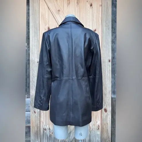 Vintage 90s Worthington Brown Lambskin Leather Fitted Blazer Style Jacket~XL~