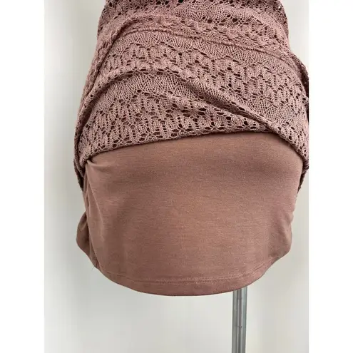 Urban Outfitters Pins & Needles Brown Crochet Lace Knit Lace Dress XS Beachy